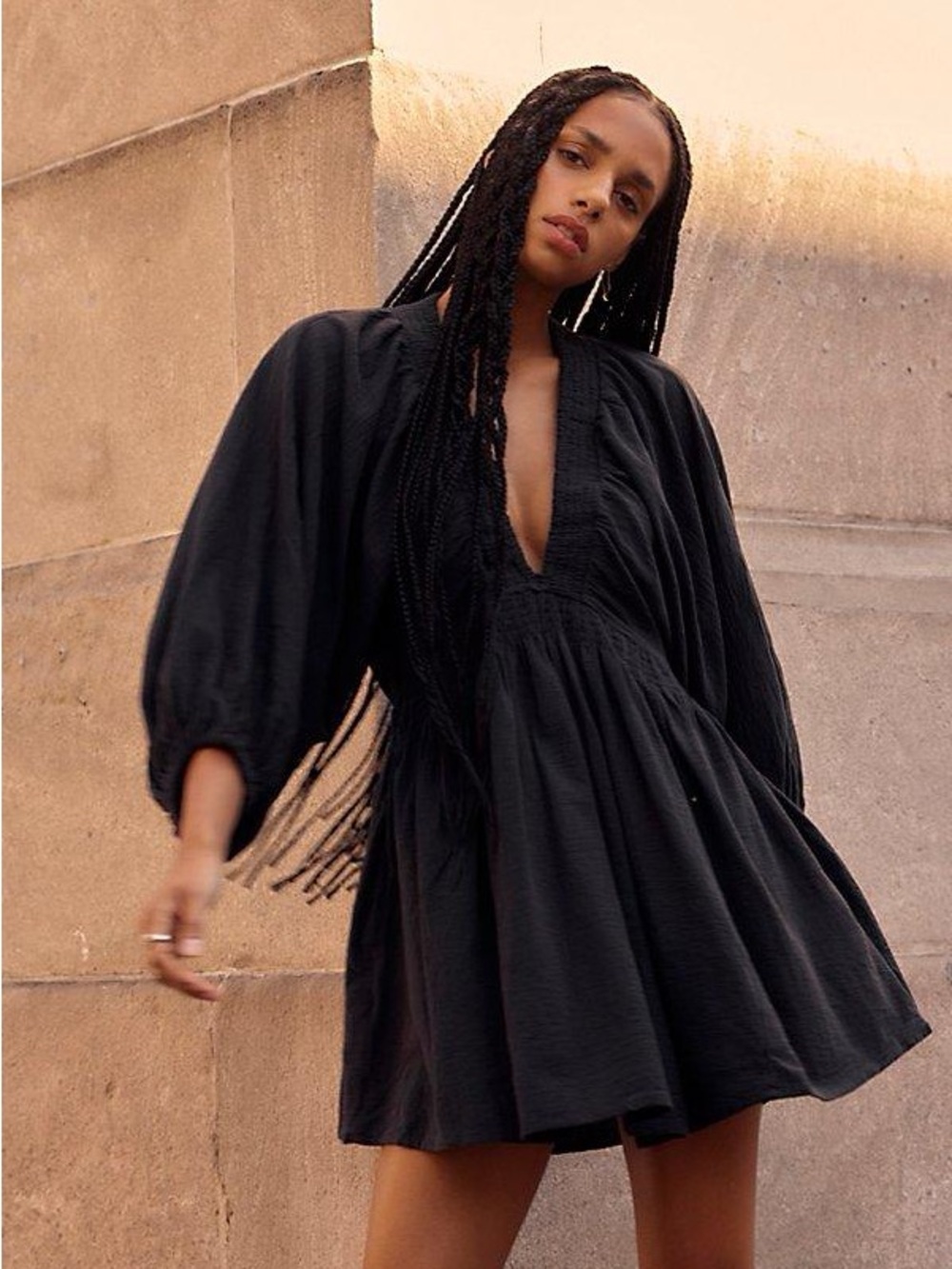 Free People For the Moment Mini Dress - Black